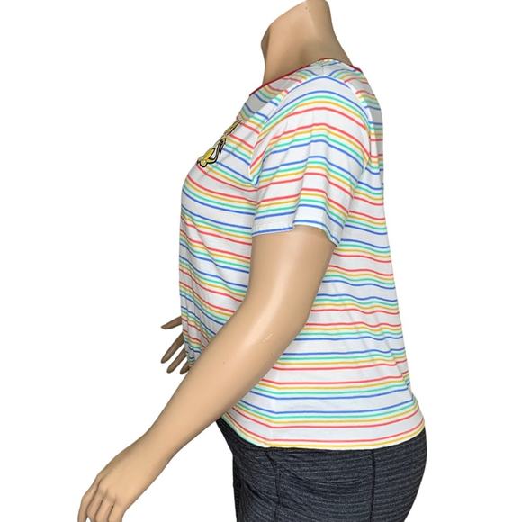 Disney The Lion King Simba Top Short Sleeve Striped Crewneck Front Tie Size 3XL - Picture 6 of 9